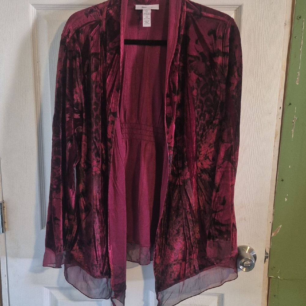 Women's Velvet Open Front Cardigan